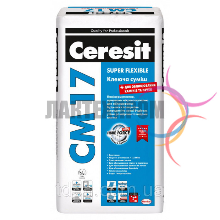 Клей для плитки Ceresit СМ-17 (25 кг) супер эластичный